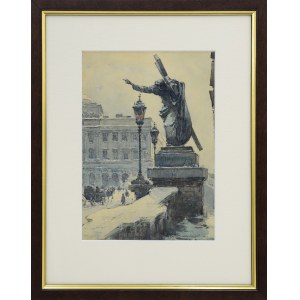 Władysław CHMIELIŃSKI [STACHOWICZ] (1911-1979), Krakowskie Przedmieście z fragmentem kościoła św. Krzyża