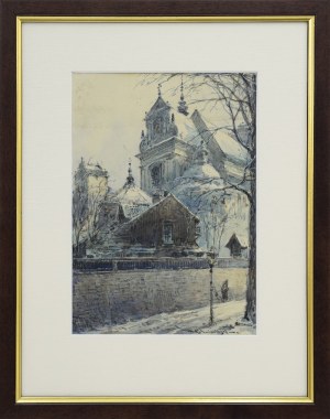 Władysław CHMIELIŃSKI [STACHOWICZ] (1911-1979), Kościół św. Anny w Warszawie od strony Mariensztatu