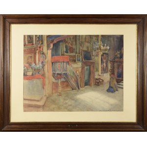 Stanisław JANOWSKI (1866-1942), Interior of the church of St. Michael the Archangel in Binarowa, 1912