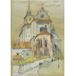 Irena NOWAKOWSKA-ACEDAŃSKA (1906-1983), Widok na kościół św. Anny w Warszawie, 1955