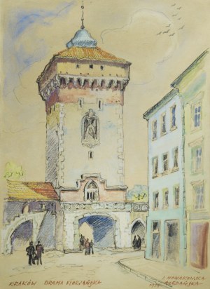 Irena NOWAKOWSKA-ACEDAŃSKA (1906-1983), Widok na Bramę Floriańską w Krakowie, 1959
