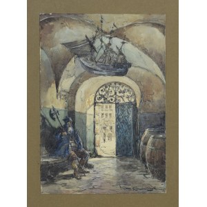 Władysław CHMIELIŃSKI [STACHOWICZ] (1911-1979), Dom pod żaglowcem na Starym Mieście w Warszawie