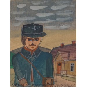Nikifor Krynicki (1895 Krynica - 1968 Folusz), Autoportret w czapce (Autoportret)