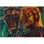 Zdzislaw Nitka (b. 1962, Oborniki Slaskie), Me with a Congo mask and a bottle, 2005