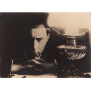 Stanisław Ignacy Witkiewicz \ Witkacy (1885 Warszawa - 1939 Jeziory na Polesiu), Kolaps przy lampie (Autoportret przy lampie), około 1913