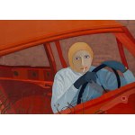 Ewa Kuryluk (b. 1946, Krakow), Self-portrait with cigarette (In the car I), 1975