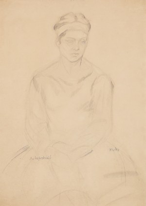 Maria Melania Mutermilch Mela Muter (1876 Warszawa - 1967 Paryż), Autoportret w opasce na włosach (recto) / Studium do autoportretu (verso), około 1919-20
