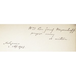 S. Żeromski - Duma o hetmanie. 1908. Wyd. I z dedykacją autora.