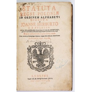 HERBURT Jan – Statuta Regni Poloniae. Lublin 1756.