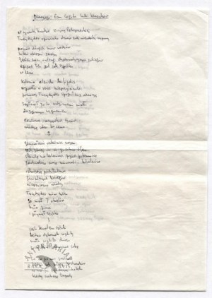 [Zbigniew HERBERT]. Author's manuscripts of two of Zbigniew Herbert's poems, 