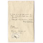 [SIENKIEWICZ Henryk]. Odręczny list Henryka Sienkiewicza do tłumacza Bernarda Szarlitta w Wiedniu, dat....