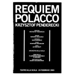 [PENDERECKI Krzysztof]. Krótki odręczny zapis nutowy i podpis Krzysztofa Pendereckiego w programie koncertu Requiem pol...