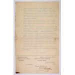 [PADEREWSKI Ignacy Jan]. Odręczny podpis Ignacego J. Paderewskiego jako premiera rządu pod maszynopisowym dokumentem dot...