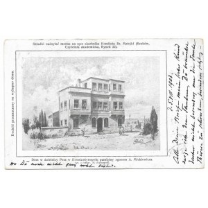 [MICKIEWICZ Adam]. Pocztówka-cegiełka na wykup domu w Konstantynopolu, w którym zmarł poeta,...