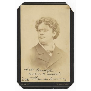 BARCEWICZ Stanisław - fotografia portretowa skrzypka z jego dedykacją z 1881.