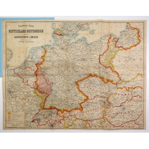 [NIEMCY]. Eisenbahn-Karte von Deutschland, Oesterreich und die angrenzenden Ländern. Mapa barwna form. 47,5x61,...