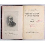 BILIŃSKI Leon - Wspomnienia i dokumenty. T. 1-2. Warszawa 1924-1925. Księg. F. Hoesicka. 8, s. [6], 360, [1], tabl. 1; [...