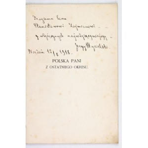 S. KOŹMIAN - Waleria hr. Mycielska. 1916. Dedykacja syna Walerii.