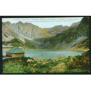 TATRA. Czarny staw p. Kościelcem (1620 m) z schroniskiem ku Granatom i Koziemu wierch.