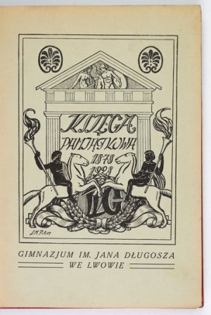 Commemorative book of the 50th anniversary of the Lviv Gymnasium. 1928. one of 100 special copies.