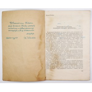 Two articles by K. Winkler on the works of S. I. Witkiewicz with a dedication to E. Krcha.