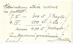 [BATOWSKI Stanisław]. Stanisław Batowski. 1, rue Poniatowskiego (St. Sophia 26.).