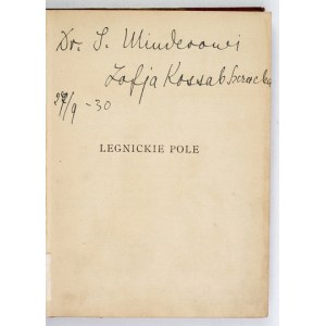 KOSSAK Z. - Legnica field. 1930. cover by Lela Pawlikowska. Dedication by the author.
