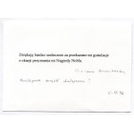 [SZYMBORSKA Wisława]. Signature and handwritten annotation by Wislawa Szymborska on a card thanking her for her congratulations on ...