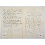[OCIEPKA Teofil]. A handwritten letter by Teofil Ociepka and a handwritten letter by his wife Julia (...