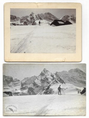 [BERGE - Karpaten - Tatra-Gebirge - Blick auf Kościelec im Winter - landschaftliches, situatives Foto]. [nicht vor 1906]....