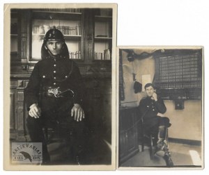 [Lodz - shots of Janusz from the Lodz Volunteer Fire Brigade - posed photographs]. [17 VIII 1930]....