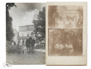 [PRZECŁAW - przed pałacem hrabiów Reyów - fotografie sytuacyjne, widokowe]. [1923]. Zestaw 2 fotografii form. 13,...