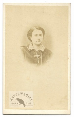 [Anna Henryka PUSTOWOJT - portrait photograph - shot in card de visite format]. [not before 1862, not after 1867]. ...