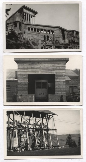 [THREE photographs by Tadeusz Siemianowski taken during the construction of the Gubalowka railroad]. [1938].