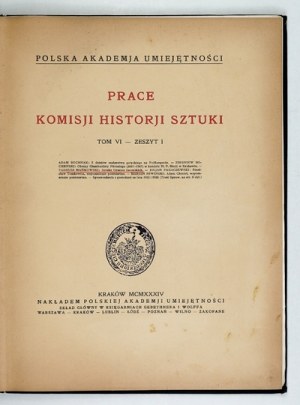 MAŃKOWSKI Tadeusz - Art of the Lviv Armenians. Kraków 1934; PAU. 4, pp. [61-163. bound in gilt of period with preserved cover....
