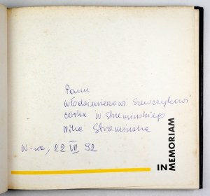 Władysław Strzemiński - in memoriam. 1988. with dedication by Niki Strzeminski.