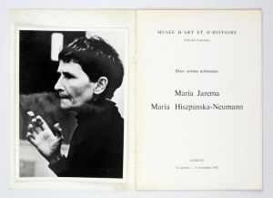 Deux artistes polonaises: Maria Jarema, Maria Hiszpanska-Neumann. Genève 1963 Exhibition catalog.