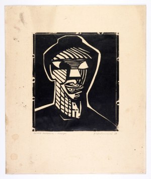 CHODOROWSKI A. - Head of a Negro woman. Linocut signed 
