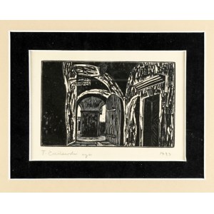 CIEŚLEWSKI T. syn – Sień zabytkowego domu w Zamościu. Drzeworyt sygn. 1929.