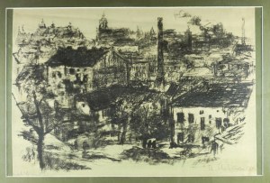 MALINA M. - Peripheries of Cracow. Lithograph signed 