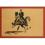 POTRZEBOWSKI J. – Jeździec na koniu. Rysunek sygn. monogramem JP.