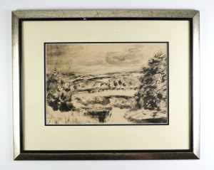 RZEPIŃSKI C. - Landscape. Lavendered ink signed 