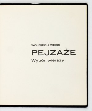 WEISS W. - Landscapes. A selection of poems. Cracow 1980. diploma project, edition of 15 copies.