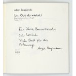 ZAGAJEWSKI A. - List. Oda do wielości. Hamburg-Kraków 2002. Wydano 20 egz.