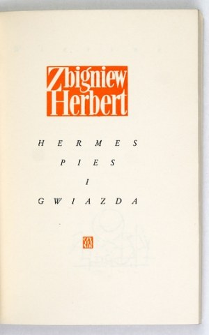 HERBERT Z. - Hermes, the dog and the star. 1957. 1st ed.