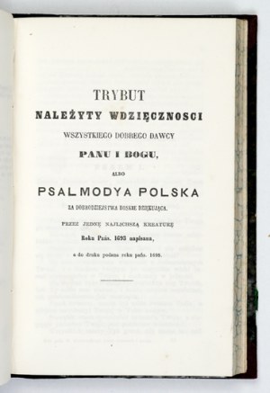 [KOCHOWSKI Wespazjan] - [Pisma wierszem i prozą, fragment]. Cracow 1859. publishing house of the Polish Library. 8, s. 303; [1]...