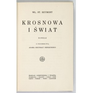 REYMONT W. S. – Krosnowa i świat. Nowele. 1928. Wyd. I. 