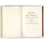 SIELANKI polskie z różnych pisarzów zebrane. Edycya Tadeusza Mostowskiego. Warszawa 1805. Druk....