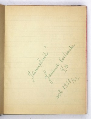 Manuscript diary of a schoolmate of W. Szymborska from the years 1938/1939.