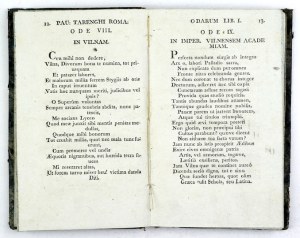 TARENGHI P. - Odarum libri IV. Vilnius 1805. a collection of Latin poems.